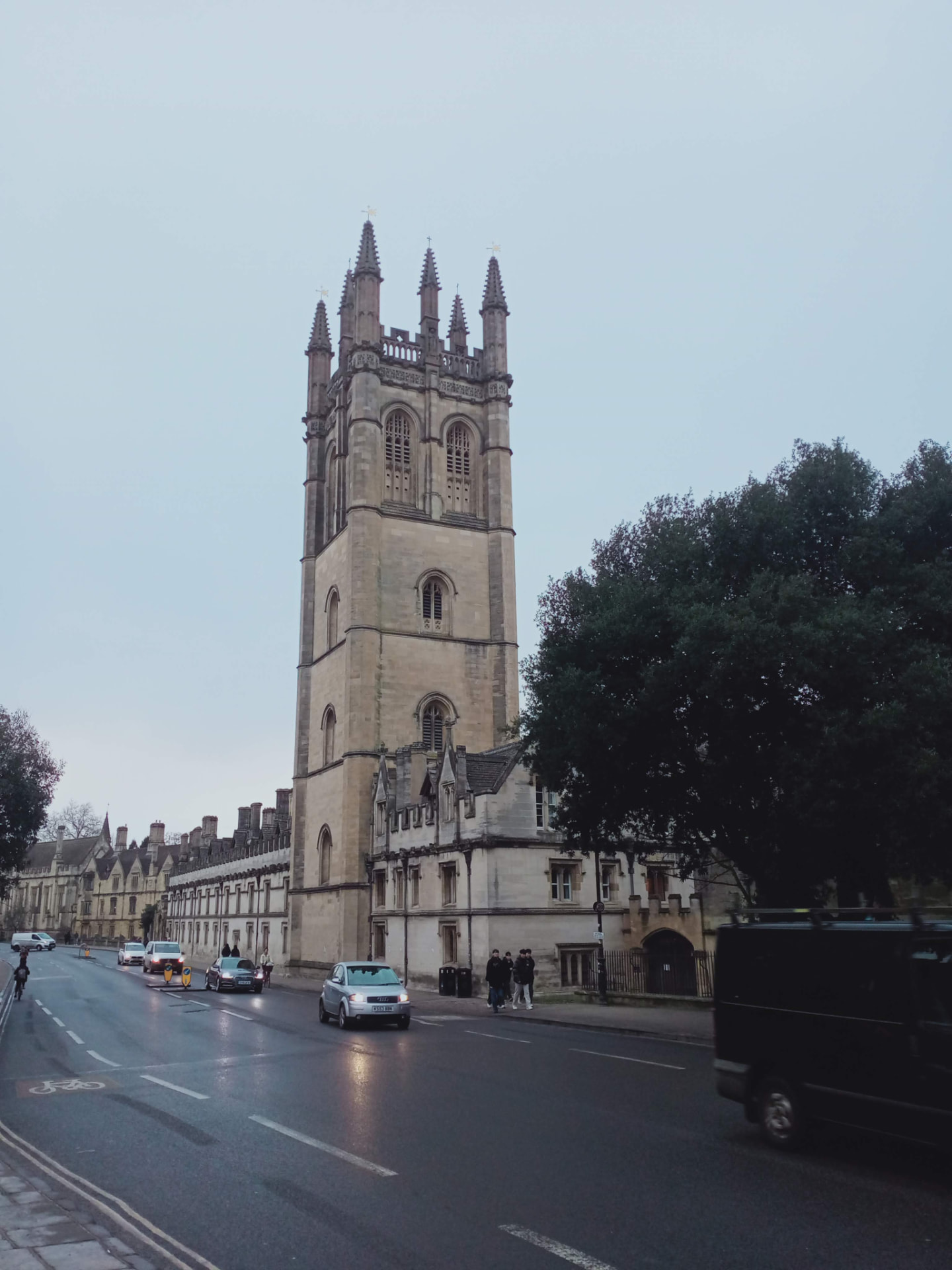 Magdalen College tower on Oxford High Street near the Topball Oxford tennis camp